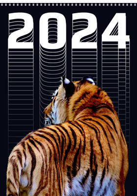 Вертикальные настенные перекидные календари - Спокойствие тигра Обложка